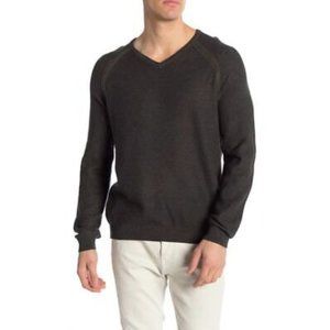 Tailor Vintage Mens Green Gray Winter Reversible V Neck Sweater Size XXL